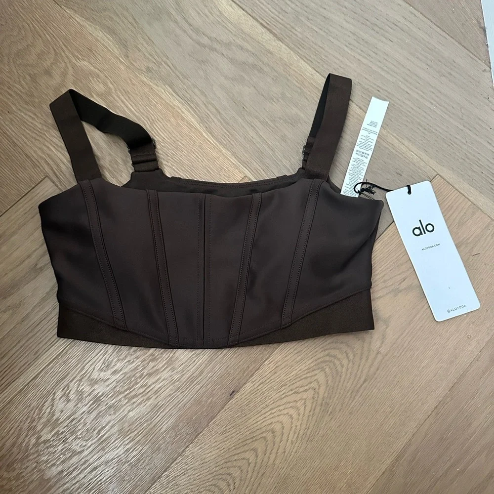 Alo corset bra and leggings in espresso